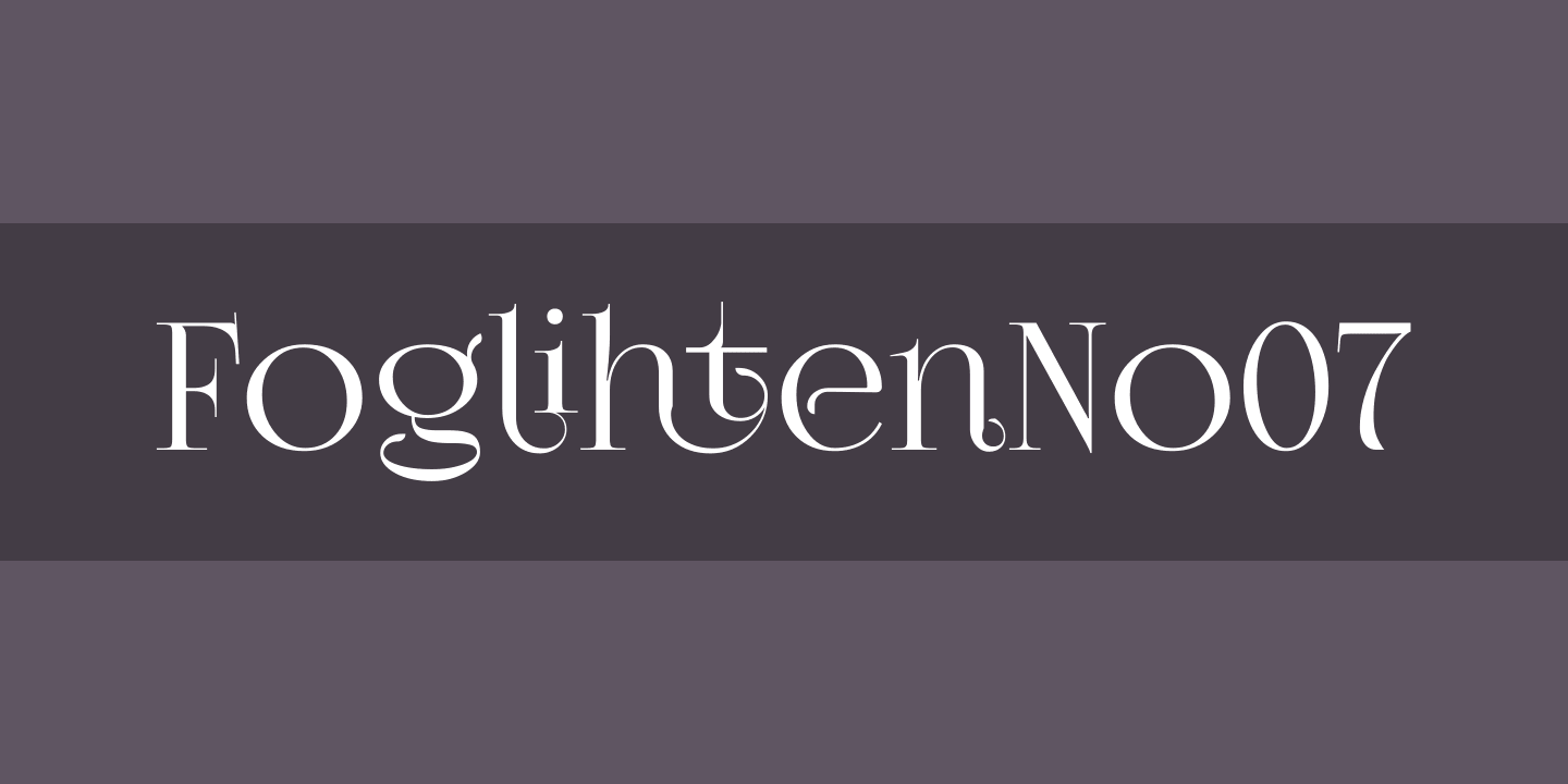FoglihtenNo07 Regular Font preview